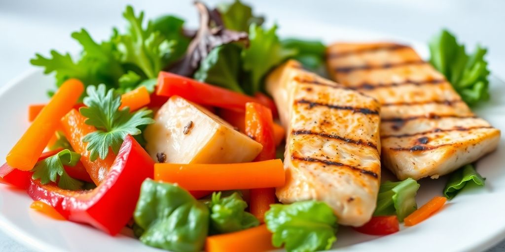 Colorful anti-inflammatory meal with fresh ingredients.