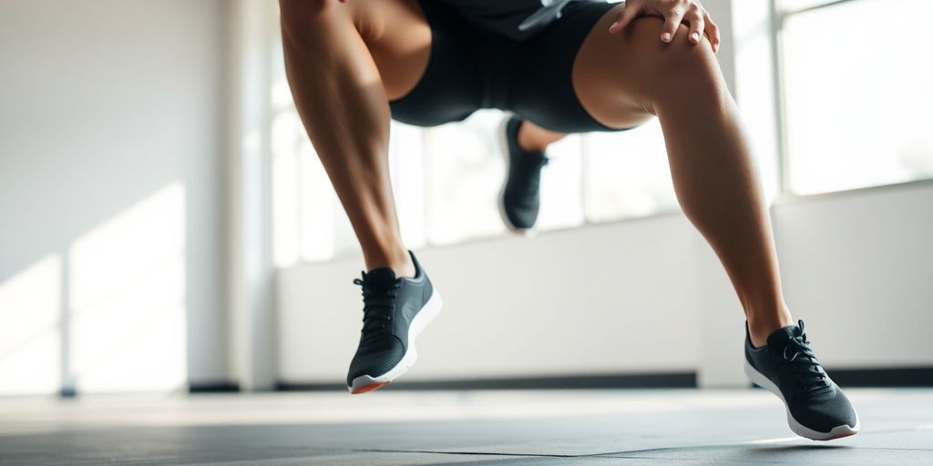 Person doing intense low-impact cardio exercise.