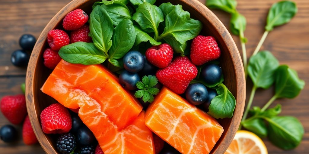 Bowl of fresh anti-inflammatory foods.