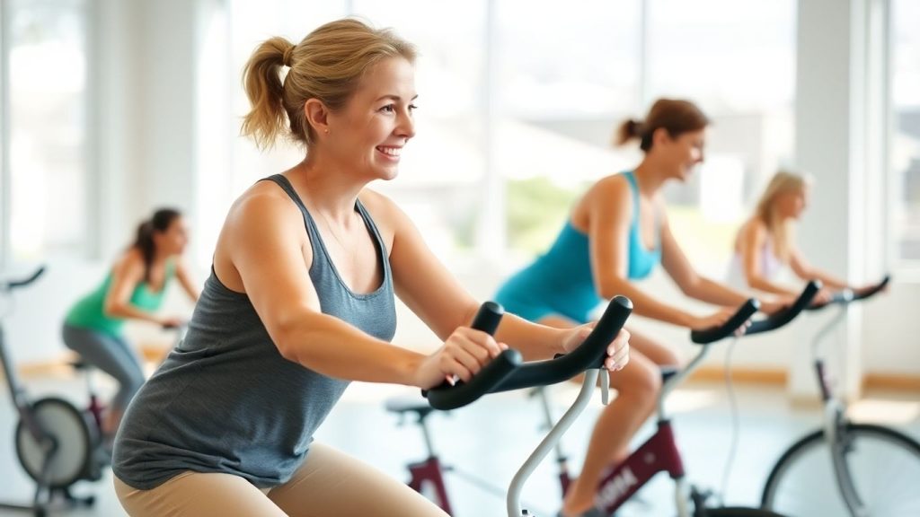 Person doing low impact cardio exercise.