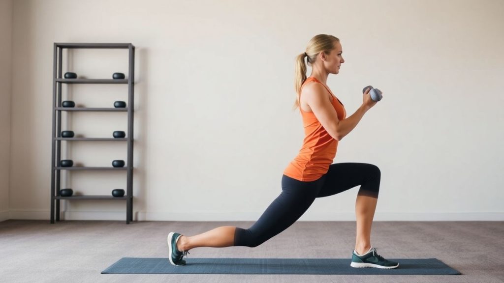 Person doing a gentle strength exercise with light weights.