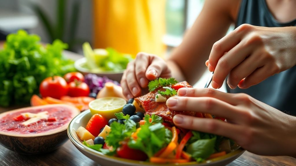 Healthy food for sore muscles after workout.